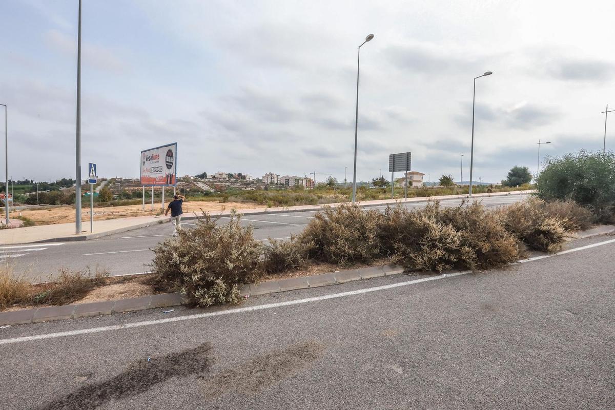 Aspecto de uno de los viales del SUS-A Los Invernaderos que comenzará a reurbanizarse en los próximos meses