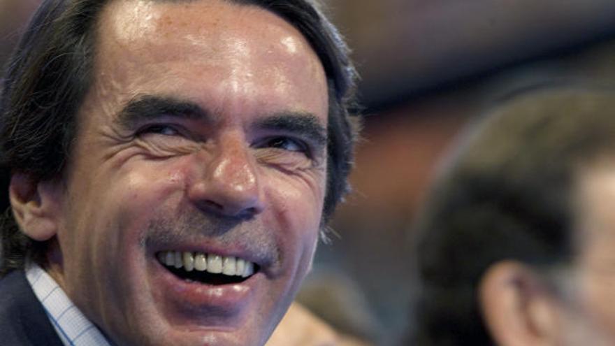 José María Aznar, durante un acto de la campaña electoral.
