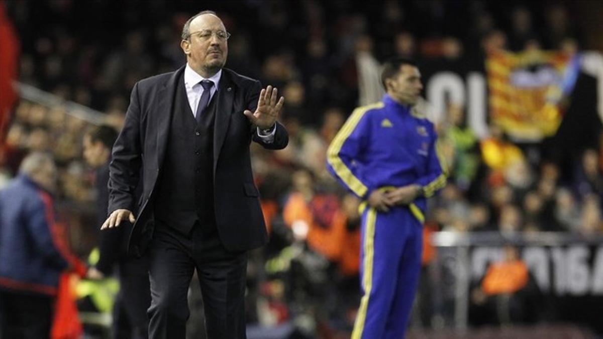 Rafa Benítez, cuando dirigía al Madrid.