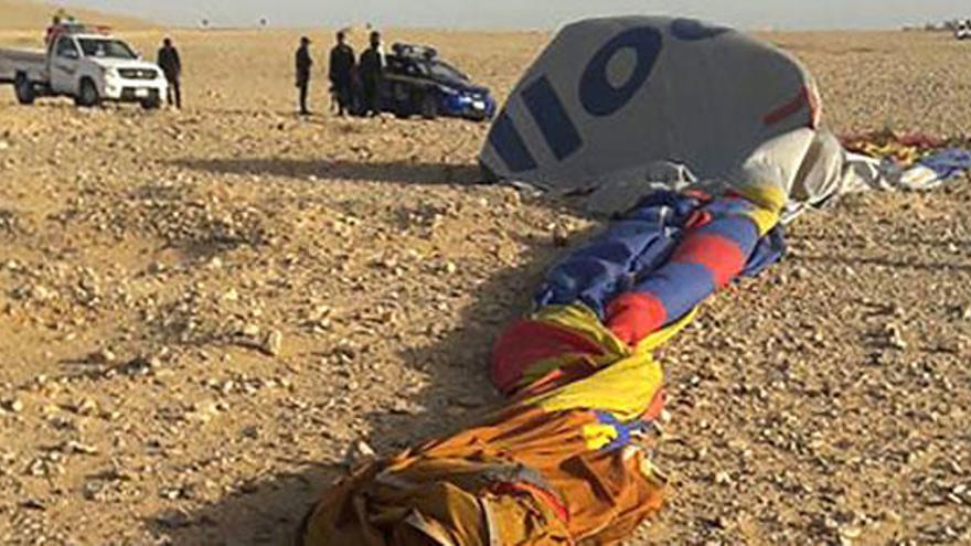 El globo aerostático tras el accidente