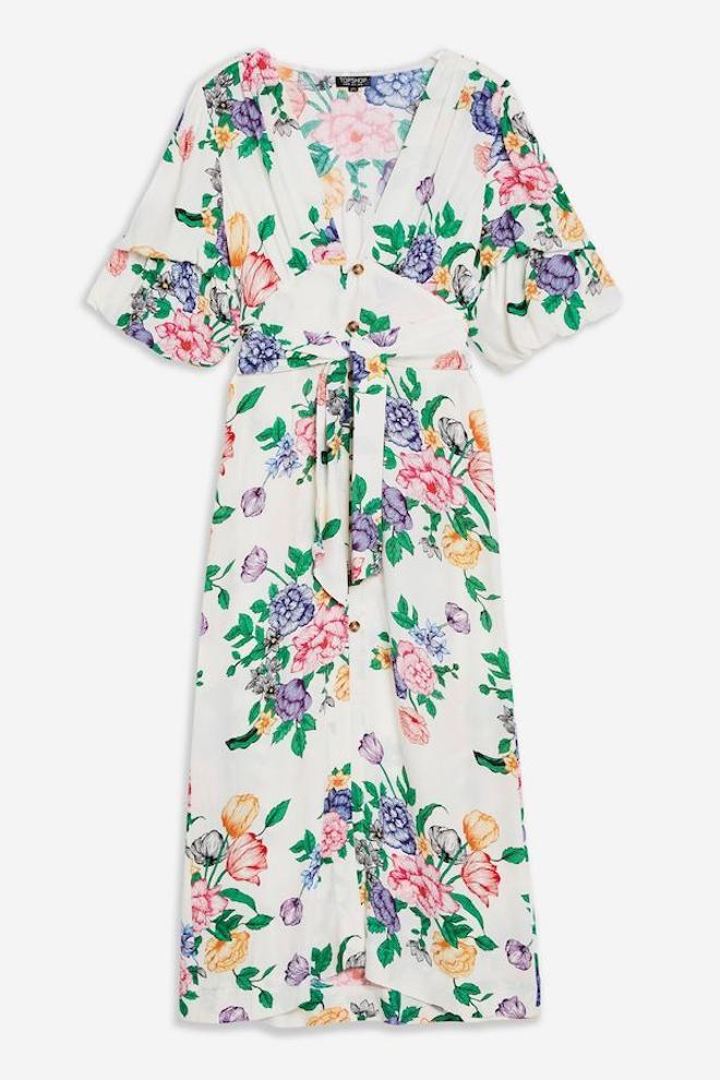 Vestido kimono de flores, de Topshop