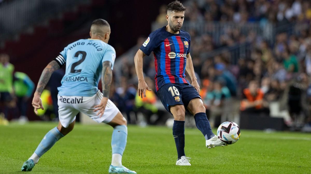 Jordi Alba frente a Hugo Mallo en el Barça - Celta de Vigo