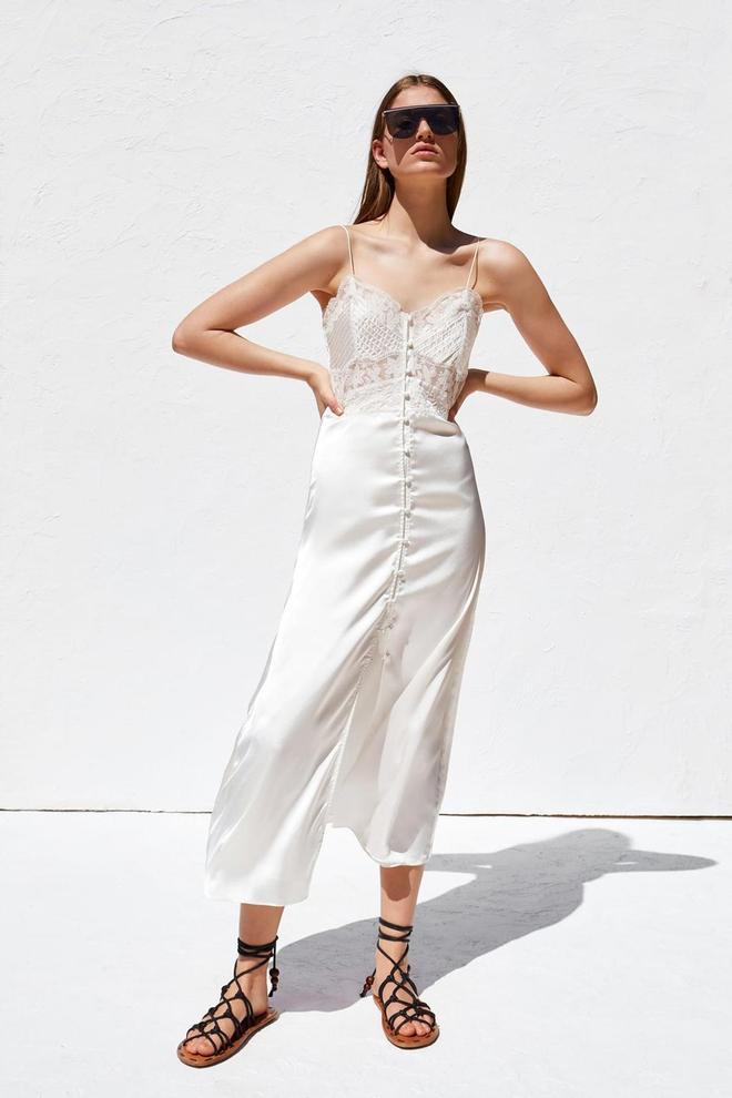 Vestido lencero para novias de Zara