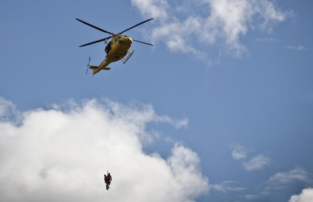 Simulacros de rescate en altura en Alcoy