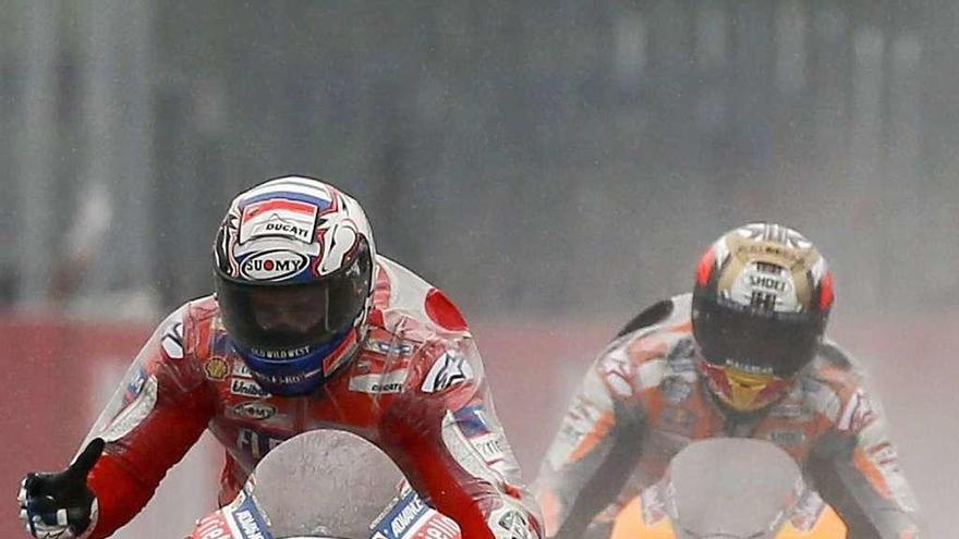 Dovizioso gana el Gran Premio de Japón por delante de Marc Márquez, ayer en Motegi.