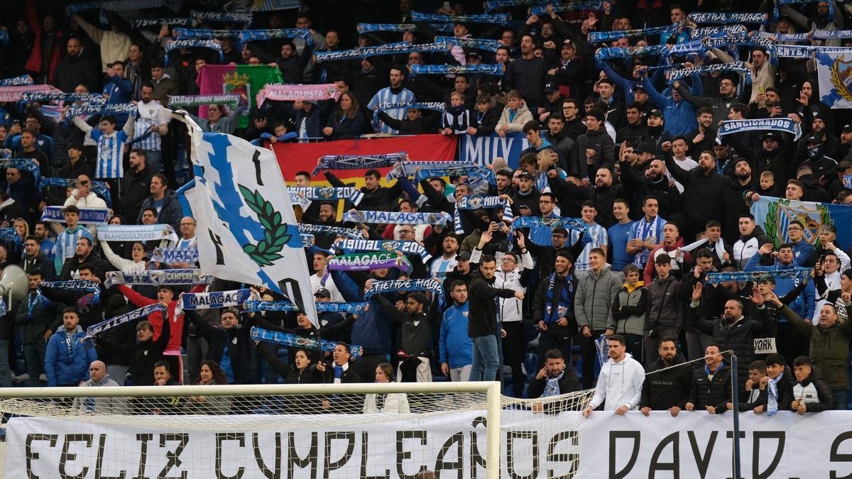 Imagen de las gradas durante el Málaga CF - Racing.