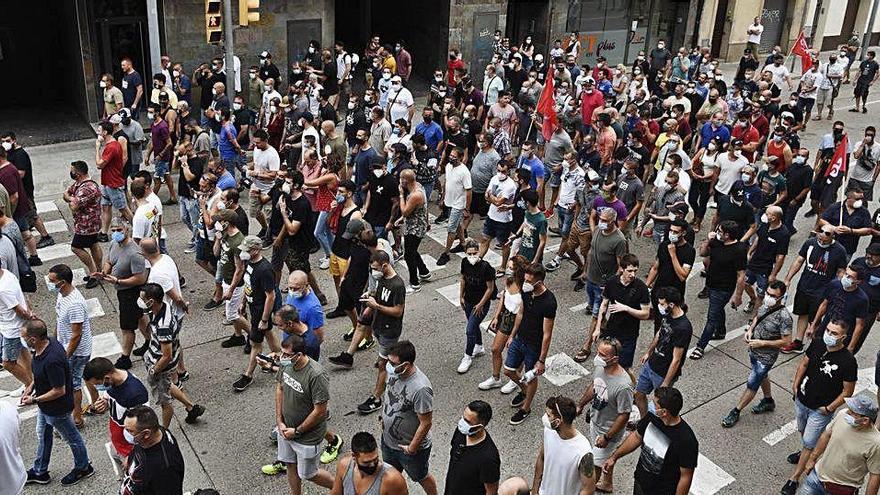 Protesta dels treballadors de Vilafruns, fa uns dies a Manresa, per reclamar més seguretat a la mina