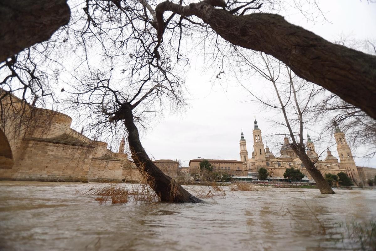 Así luce el Ebro en Zaragoza tras lluvias y deshielo Así luce el Ebro en Zaragoza tras lluvias y deshielo