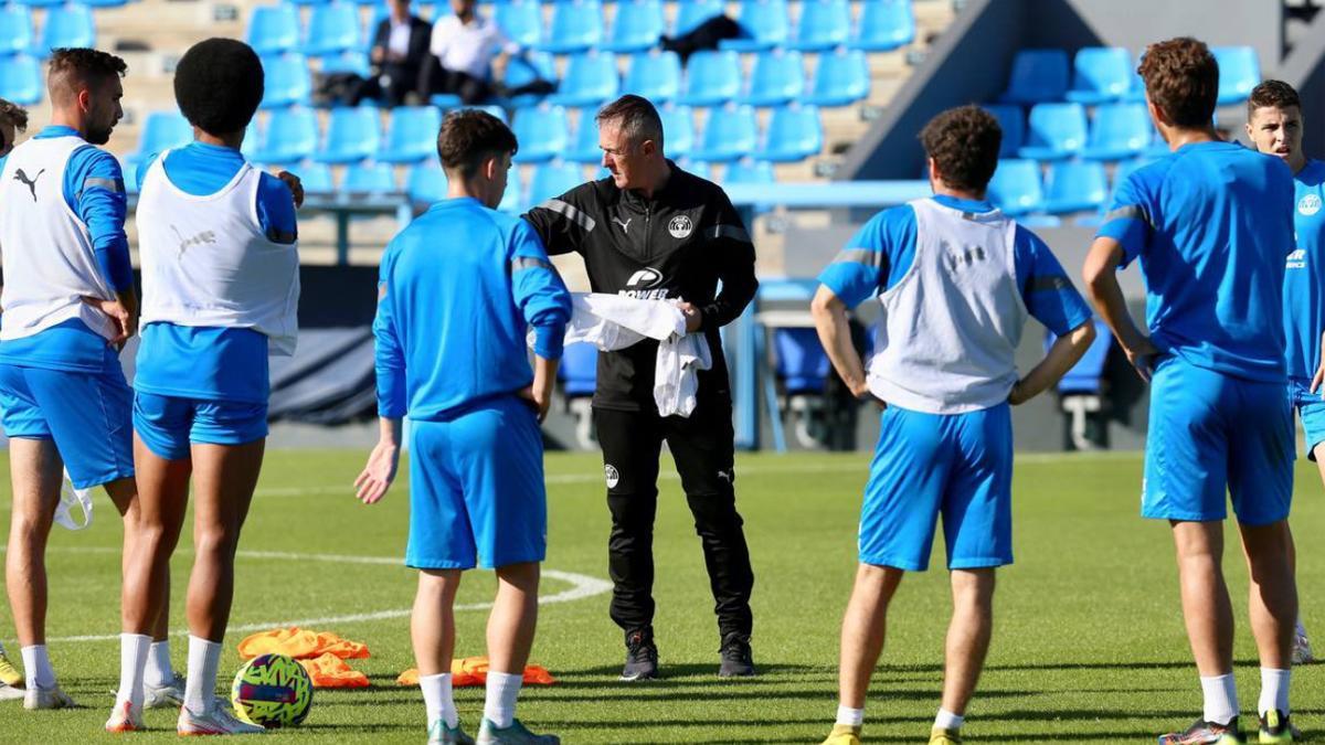 Lucas Alcaraz, en su primer entrenamiento con el Ibiza