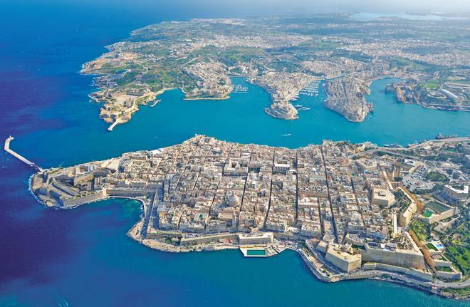 Vista aérea de Valleta, Malta