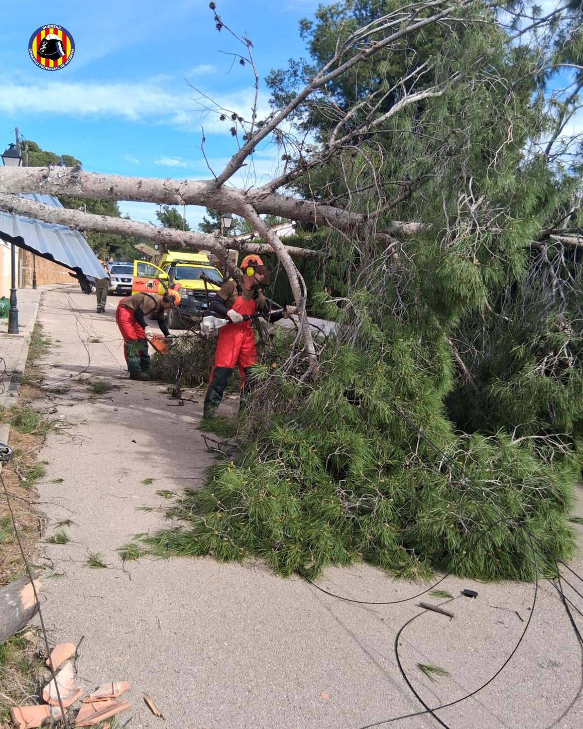 Intervención de Bomberos del Consorcio Provincial por incidencias provocadas por el viento en Valencia.
