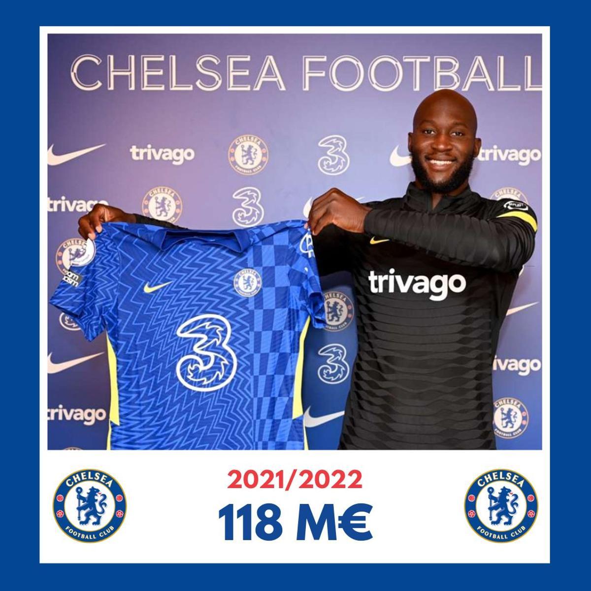 Romelu Lukaku fue el fichaje más caro en la temporada 2021/2022. El Chelsea pagó 113 millones de euros al Inter de Milán para hacerse con sus servicios. Romelu Lukaku fue el fichaje más caro en la temporada 2021/2022. El Chelsea pagó 113 millones de euros al Inter de Milán para hacerse con sus servicios.
