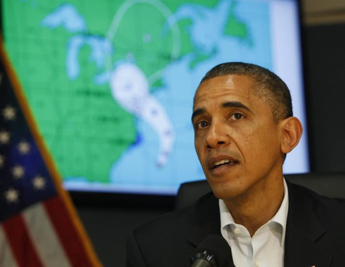 Obama informa sobre l’huracà ’Sandy’.