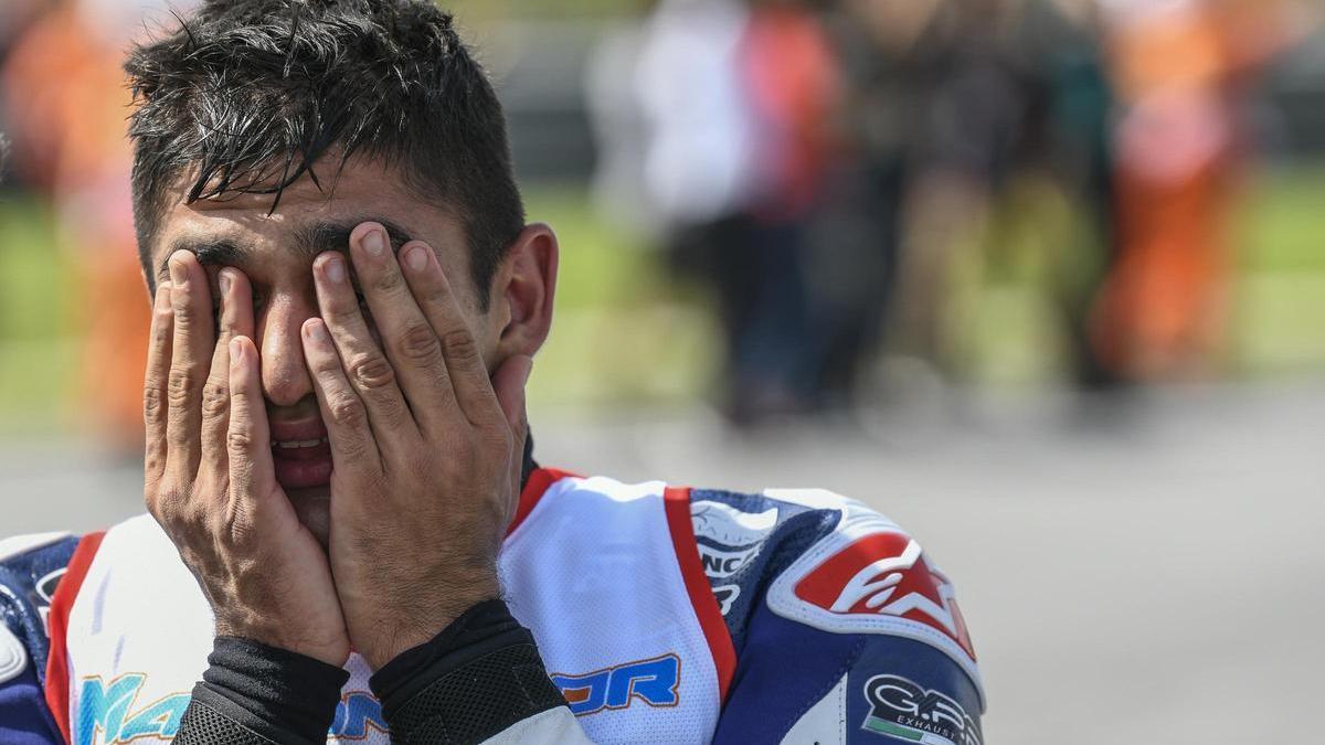Jorge Martín (Ducati) acabó tremendamente decepcionado por el neumático que le dieron.