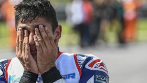 Jorge Martín (Ducati) acabó tremendamente decepcionado por el neumático que le dieron.