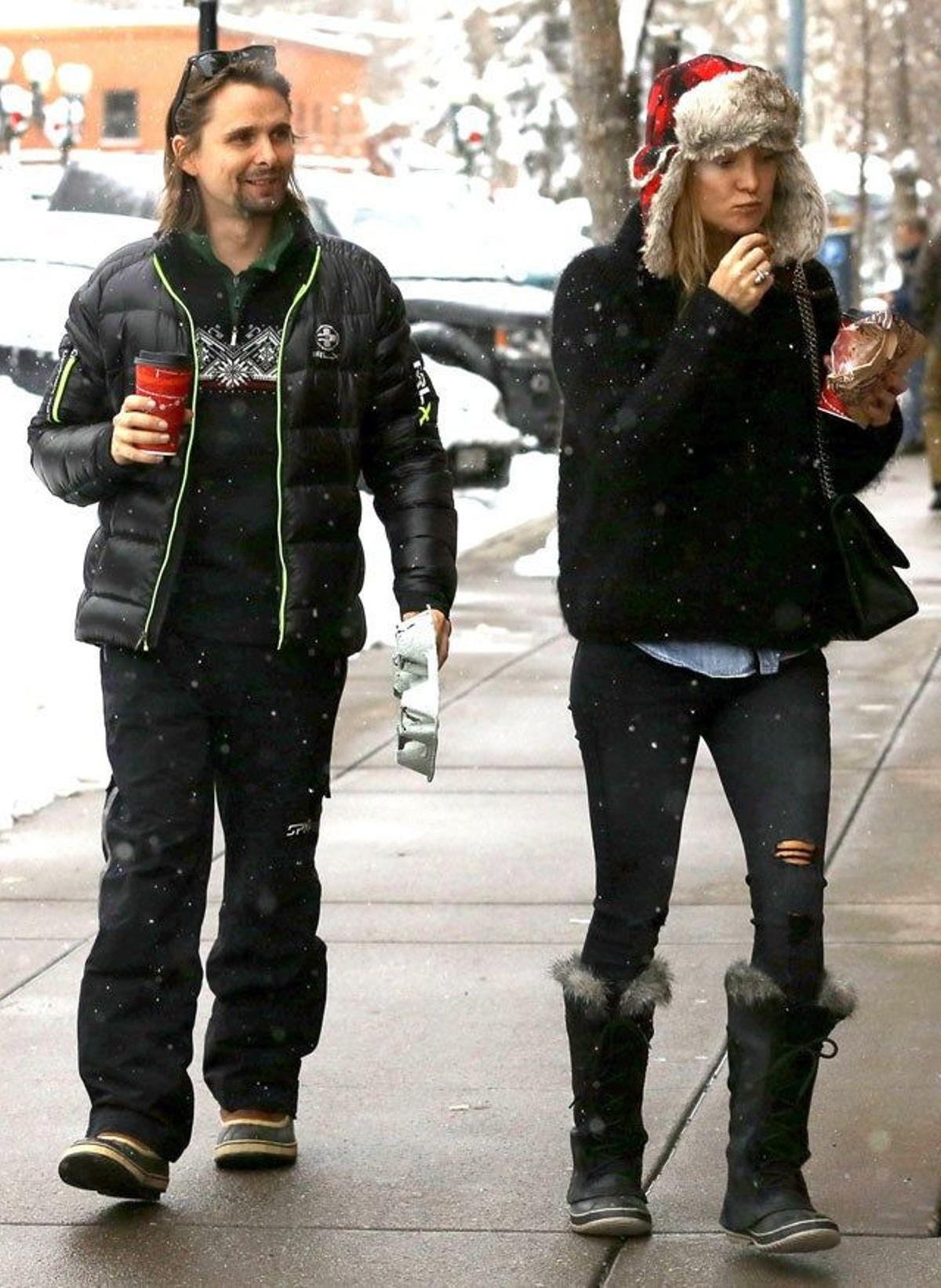 Matt Bellamy y Kate Hudson haciendo las últimas compras en Aspen
