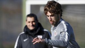 Yeray Álvarez en una sesión de entrenamiento del Athletic Club