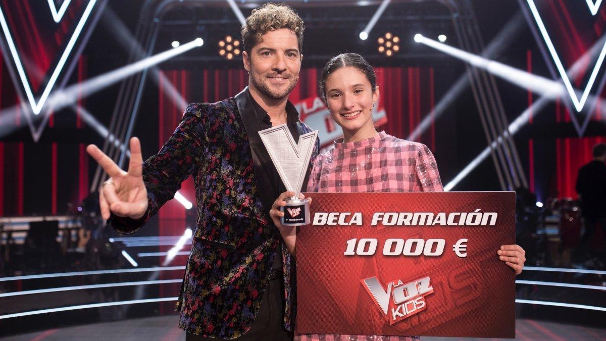 David Bisbal e Irene Gil, ganadora de 'La voz kids' en Antena 3