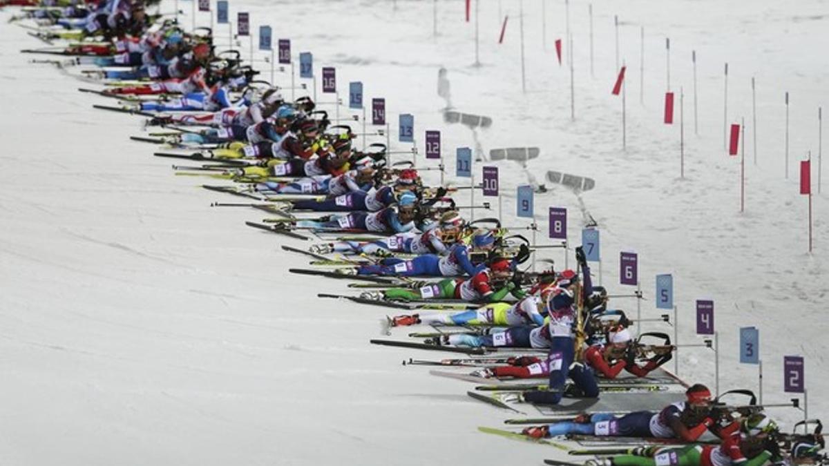 Competición de biatlón  en los Juegos Olímpicos de Invierno de Sochi.