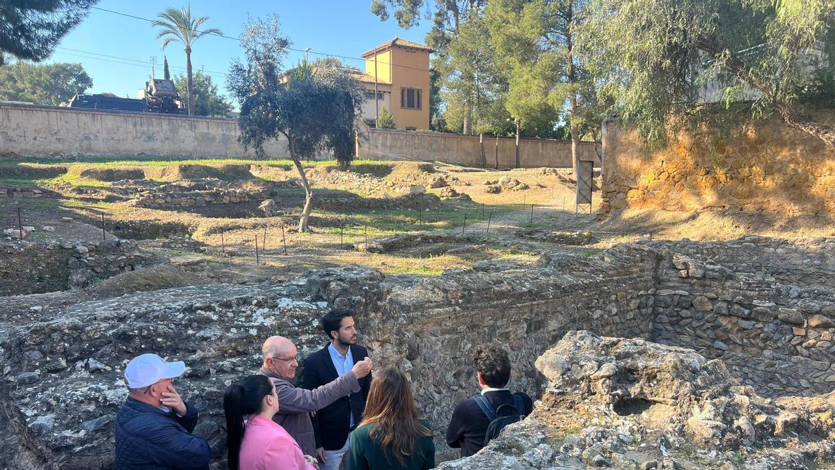 Representantes de la Comunidad y el Ayuntamiento de Murcia supervisan los trabajos de desbroce y limpieza en el yacimiento del Martytium en La Alberca.