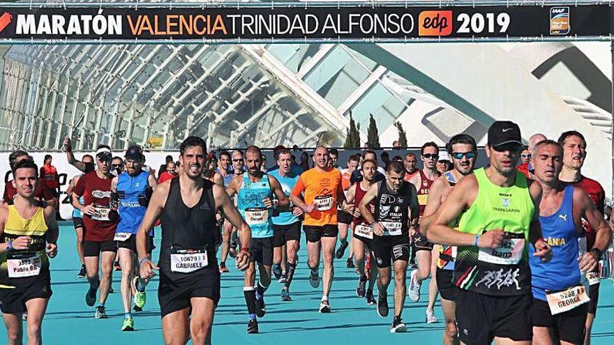 LLegada a meta en la edición del Maratón Valencia Trinidad Alfonso de 2019