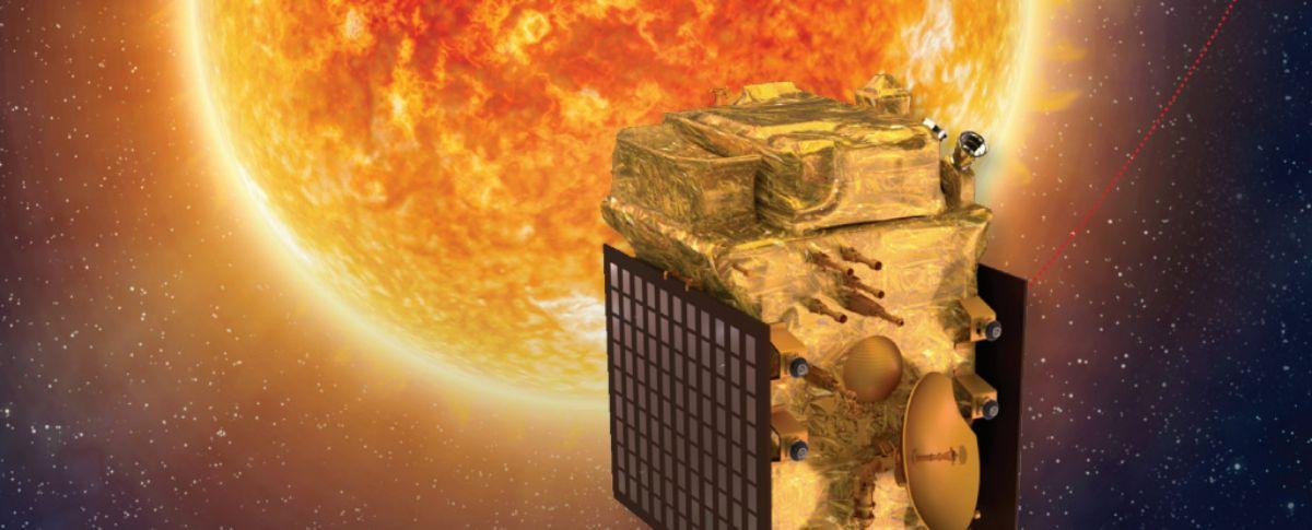 Recreación artística del satélite indio Aditya-L1, que se lanzará este 2 de septiembre hacia el Sol.