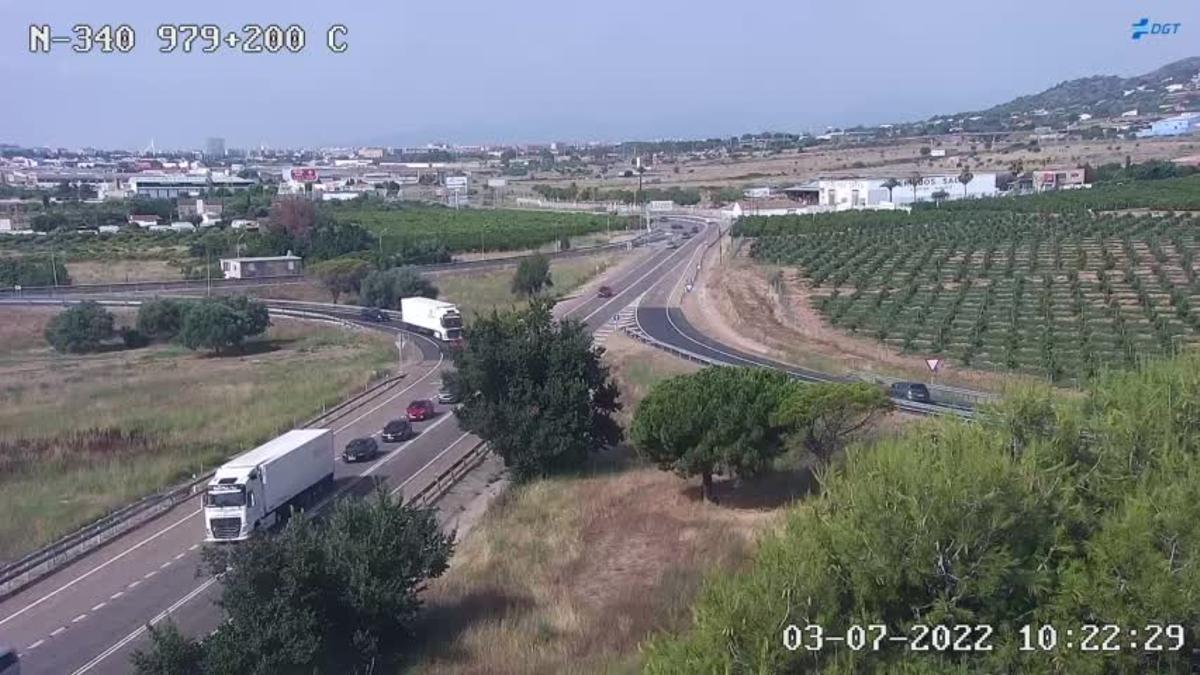 Imagen de la cámara de la DGT situada en la N-340 en dicha zona.