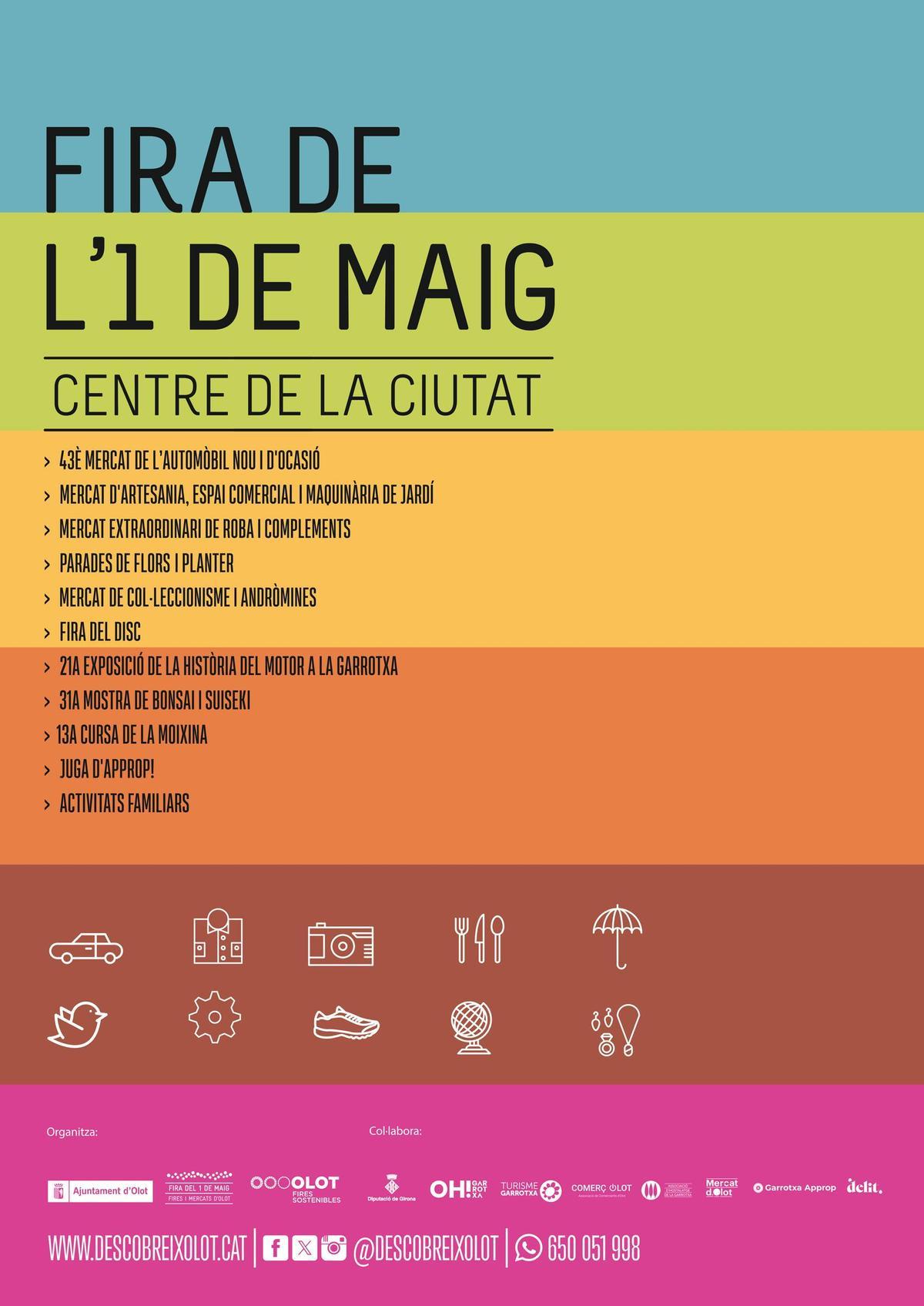 El cartell dels actes de la Fira de l'1 de maig
