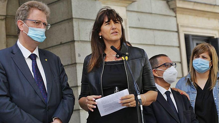 Borràs, valorant el resultat de la votació al Congrés.