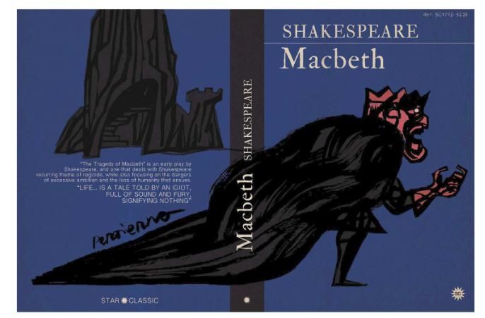 Portada de Pertierra para una edición ficticia de 'Macbeth'.
