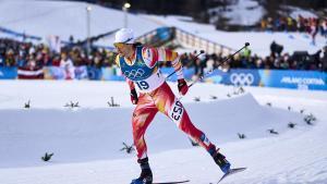 Jaume Pueyo durante el esprint clásico en Milán-Cortina 2026.