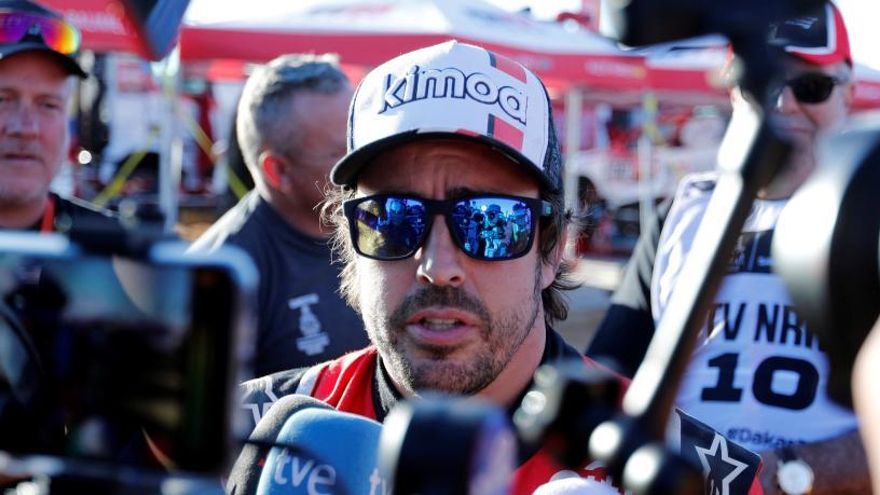 Fernando Alonso, al final de la segona etapa del Dakar