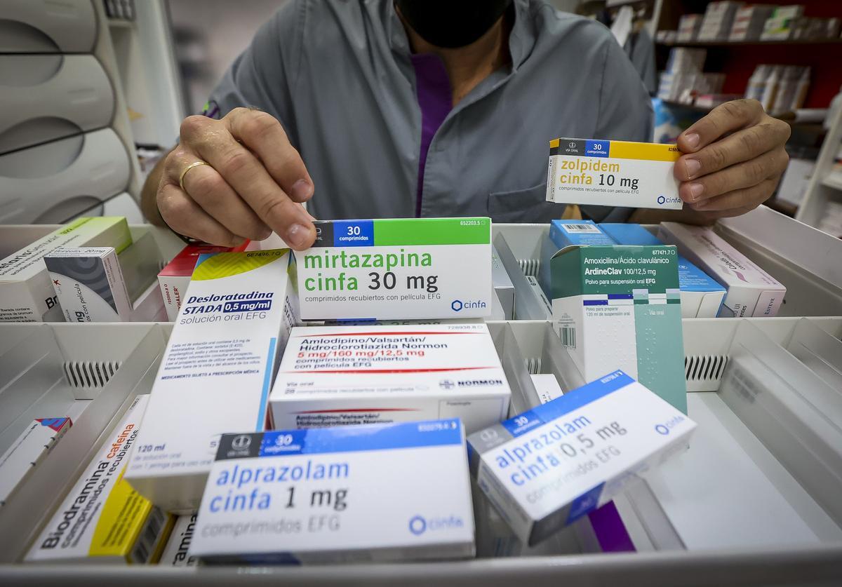 Medicamentos en una farmacia