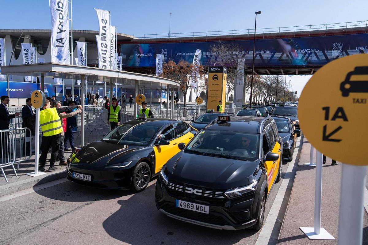 Parada de Taxis en la ciudad de Barcelona