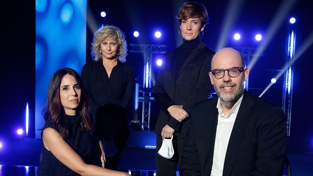 Laura Rosel, Mònica Terribas, Raquel Sans y Jordi Basté, presentadores de 'La Marató'.