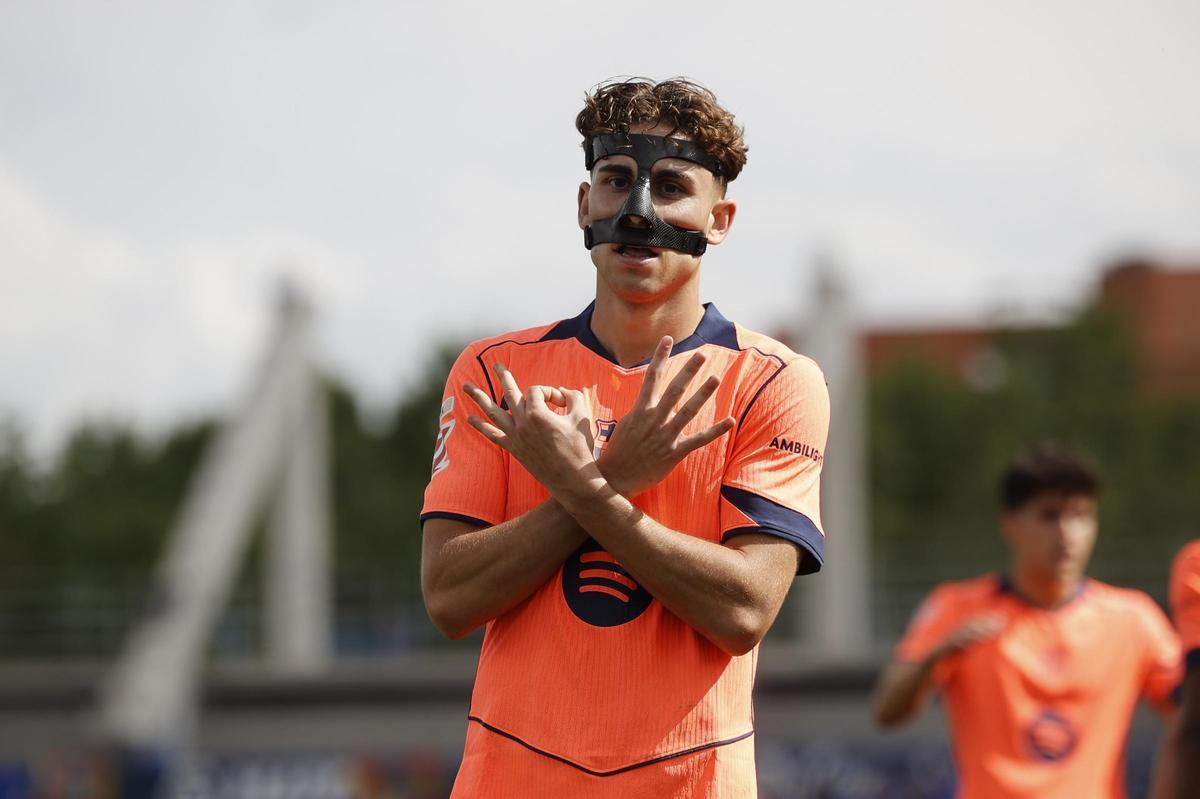 Fermín homenajea la celebración de Lamine Yamal tras marcar al Getafe.