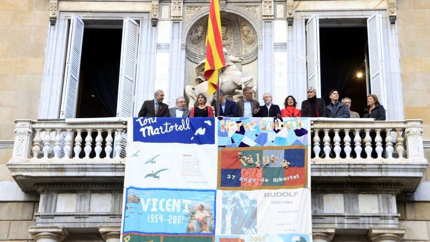 Acte al Palau de la Generalitat durant el Dia Mundial Contra la Sida.  | DIARI DE GIRONA