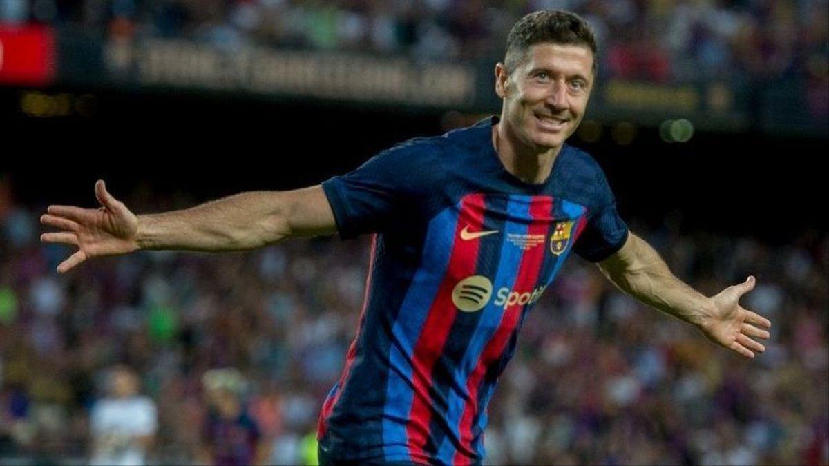 Robert Lewandowski, con el Barcelona.