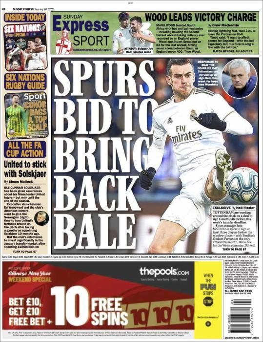 Portada EXPRESS SPORT domingo 26 enero 2020