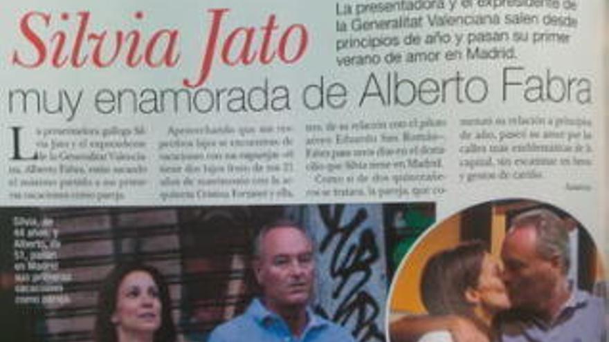Alberto Fabra y Silvia Jato ya no esconden su amor