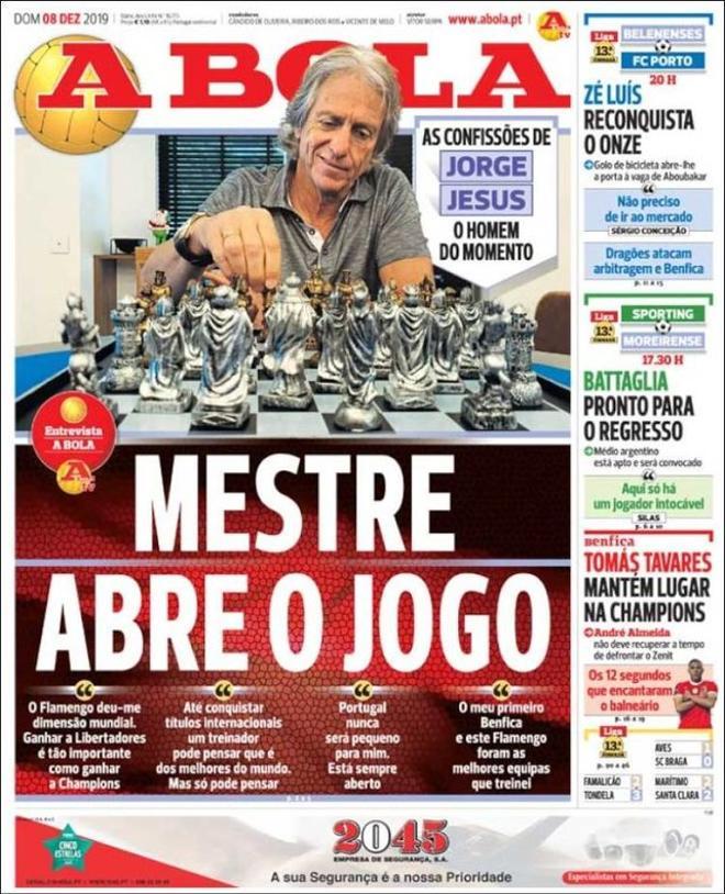 Portada de A Bola del domingo 8 de diciembre