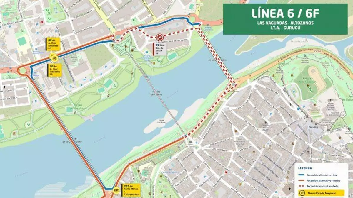 Estos son los cambios en el tráfico por la obra del aparcamiento subterráneo junto a puerta de Palmas en Badajoz