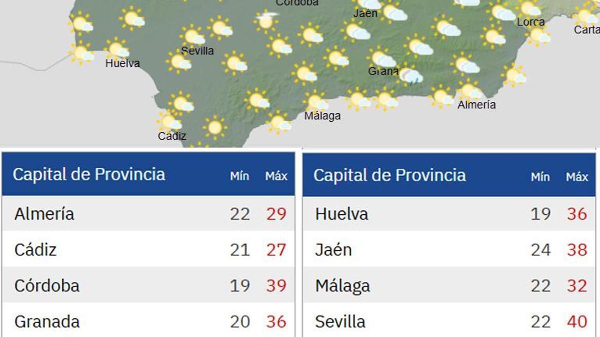 Mapa de la Aemet para este domingo.