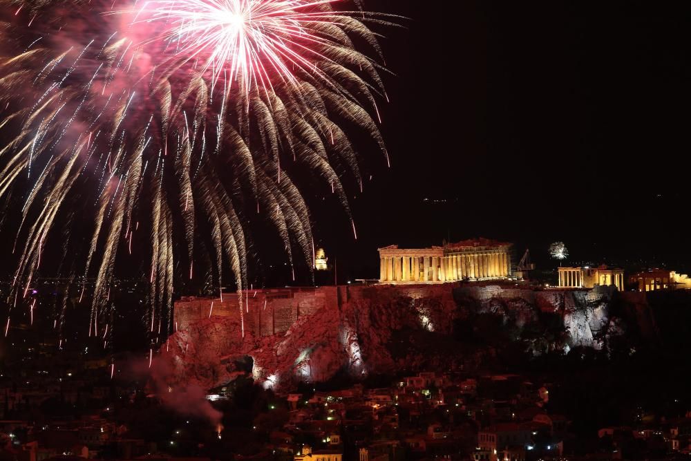 Año Nuevo en  Atenas, Grecia.