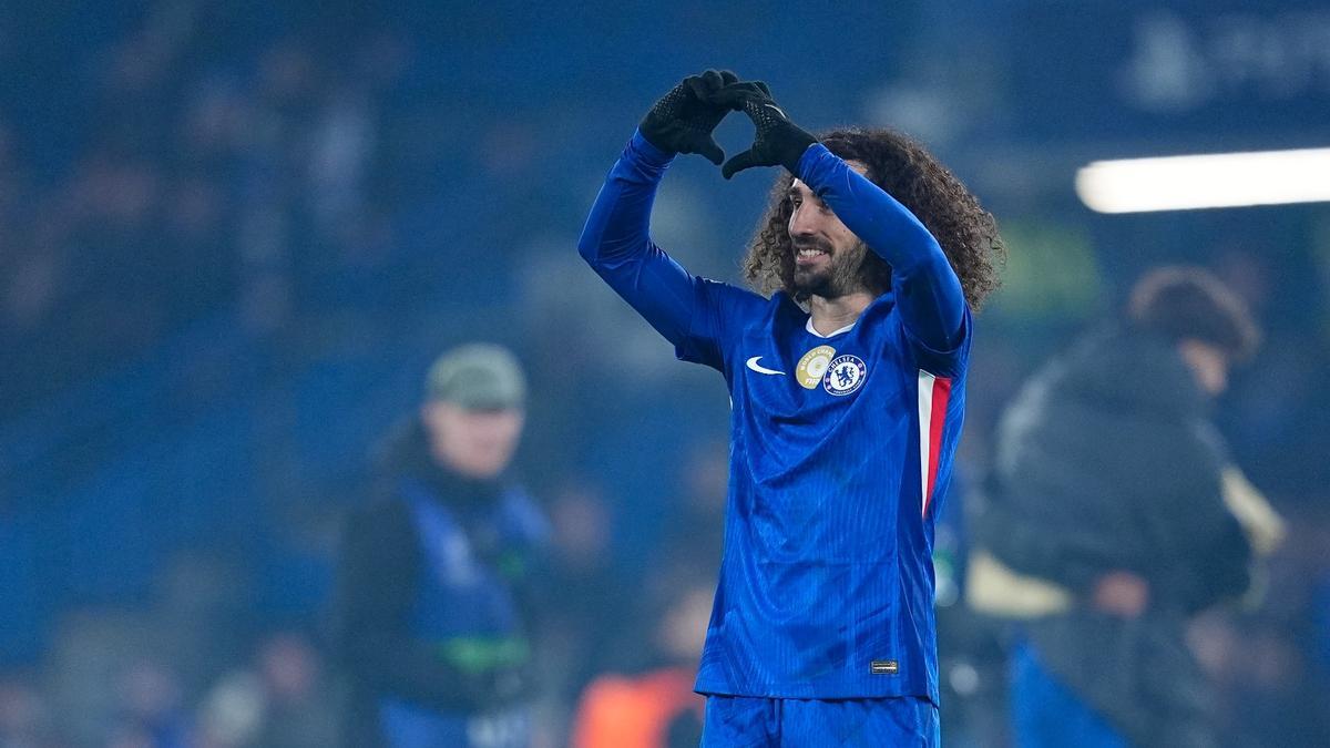 Marc Cucurella, futbolista del Chelsea, tras el triunfo frente al Barça en Stamford Bridge.
