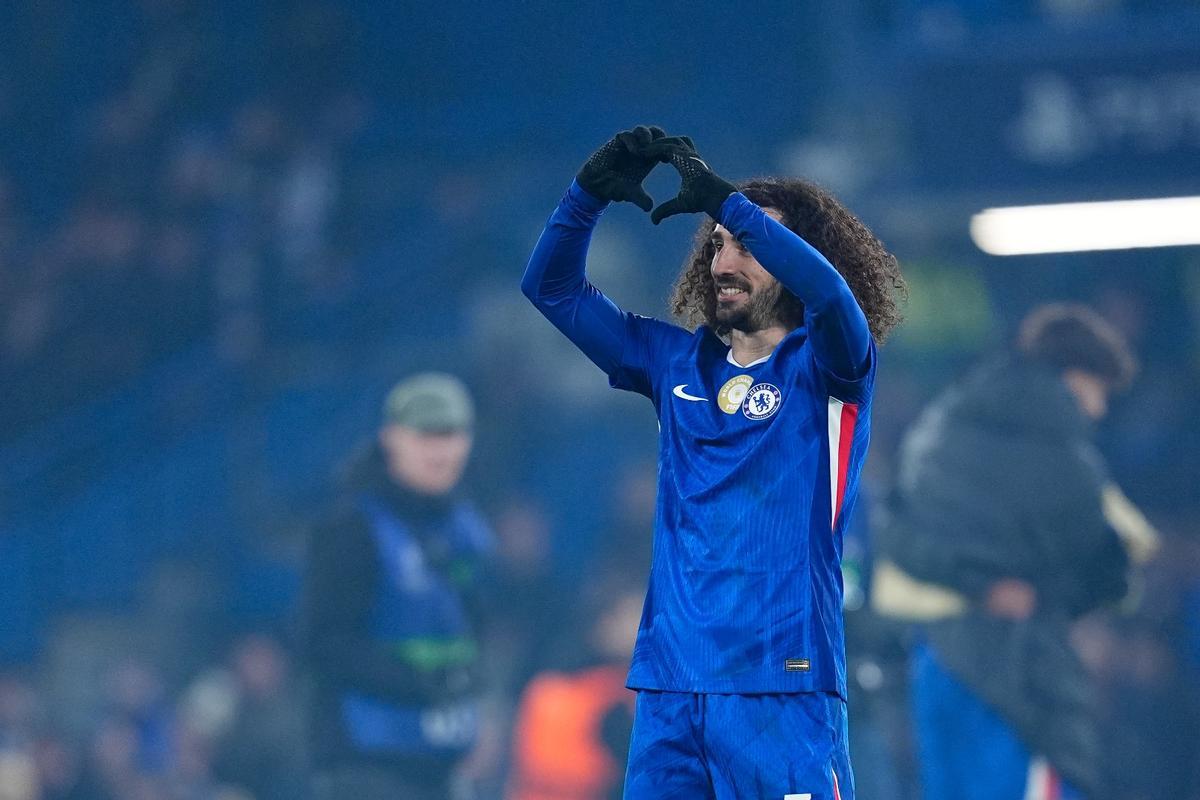 Marc Cucurella, Chelsea footballer, after the victory against Barça at Stamford Bridge.