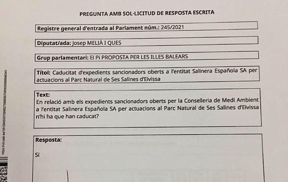 La respuesta del conseller a la pregunta del PI. | D. I.