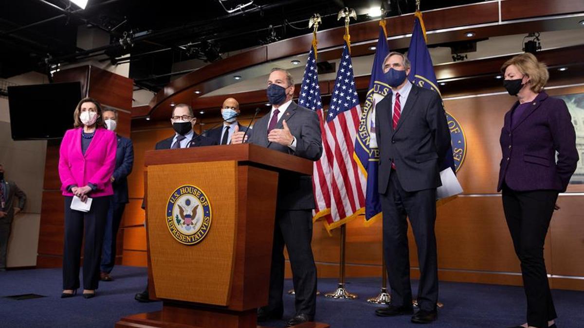 David Cicilline, durante la conferencia de prensa sobre la Ley de Igualdad norteamericana.