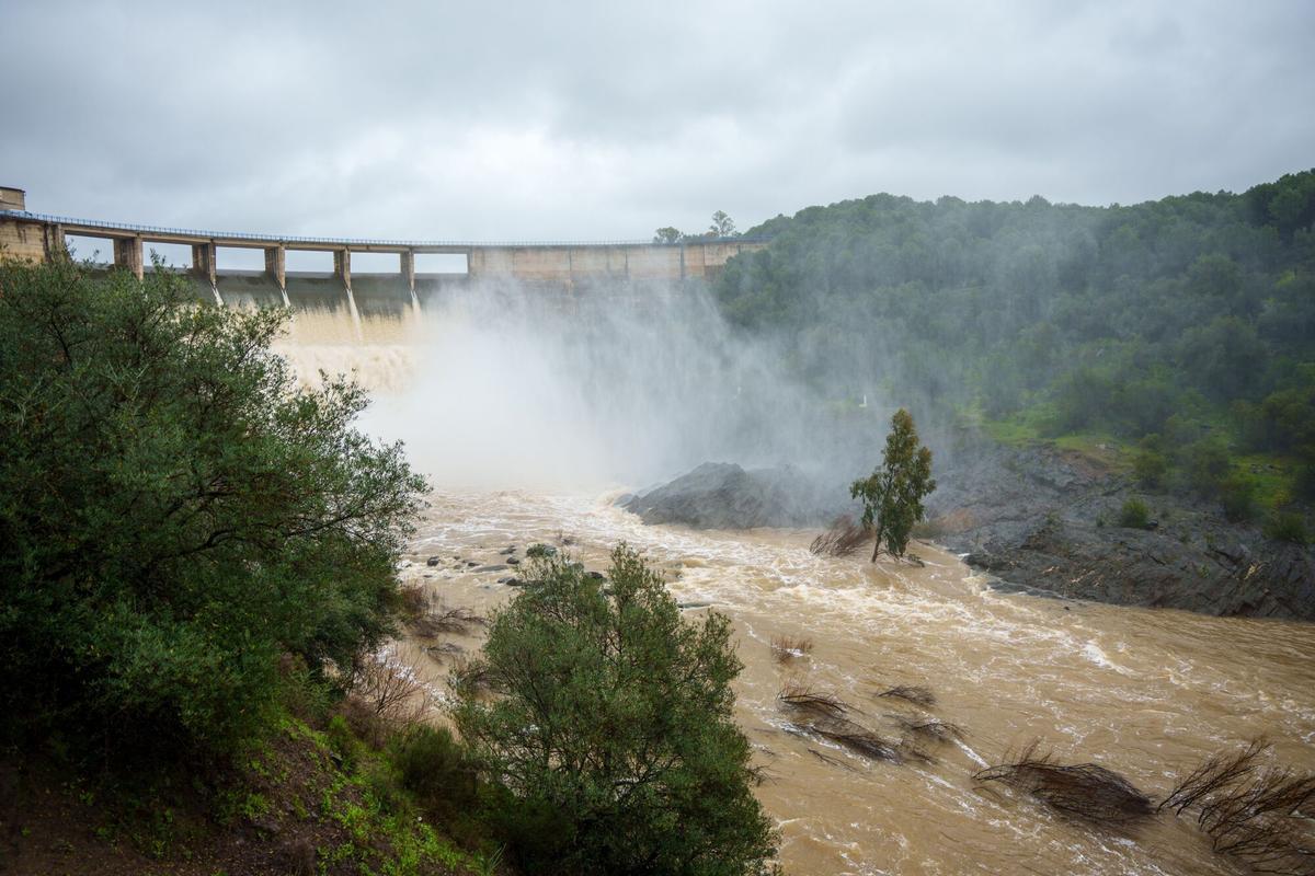 Imagen de la presa del Gergal dentro del término municipal de Guillena.