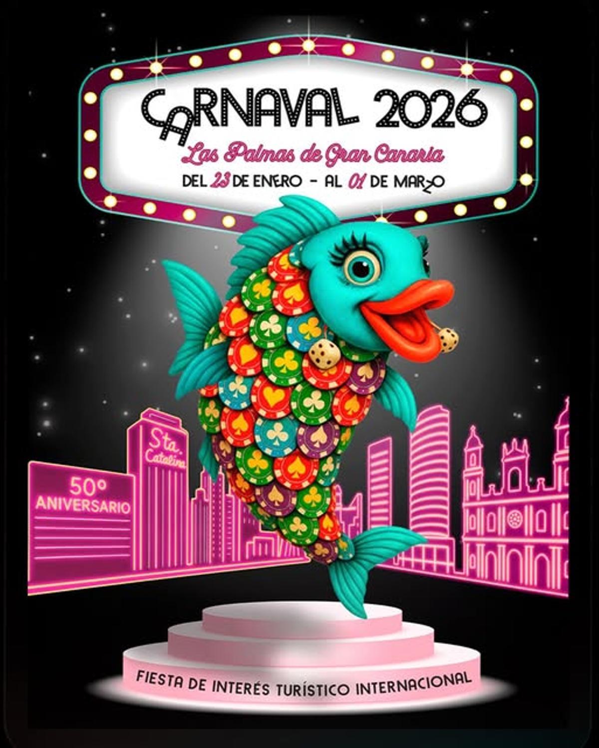 Cartel ganador del Carnaval 2026 por Néstor Santana.